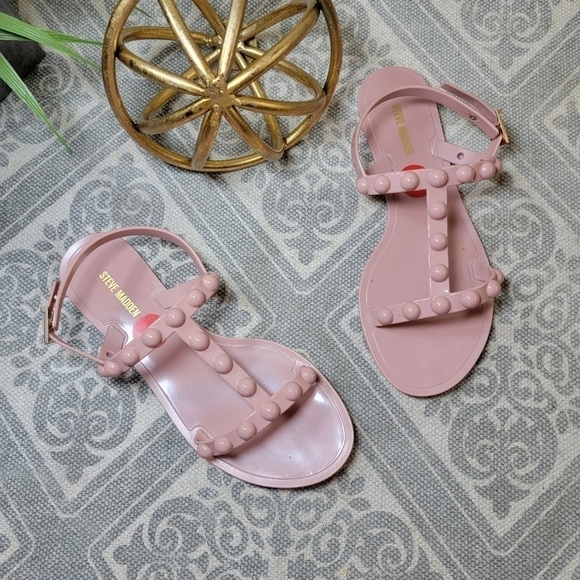 Steve Madden Lolie PC Stud Strap Sandals Pink Size 7 - Picture 10 of 16